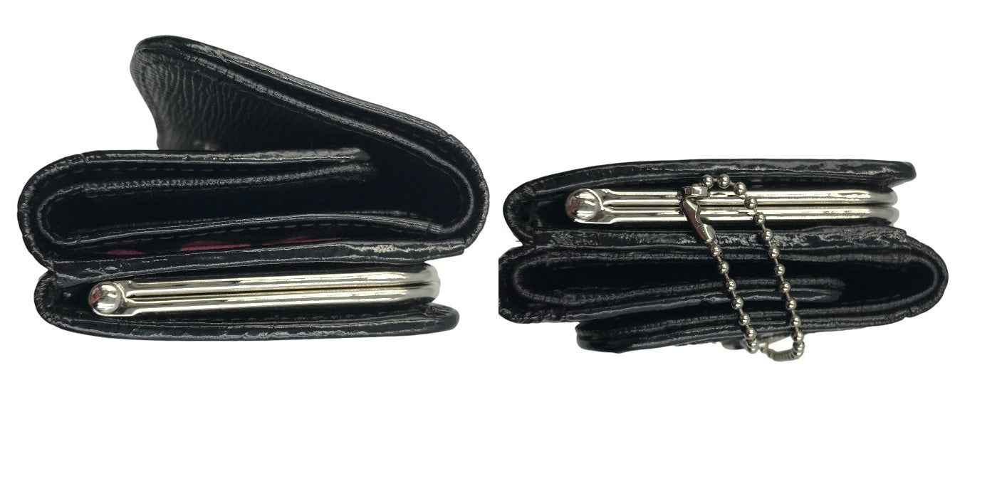 Think Bee シンクビー 三つ折り財布 レディース ハート がま口 ゼブラ柄 中古 KW1