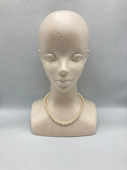 シルバー 7mmパール ネックレス 中古 D4