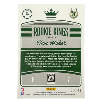 PANINI NBAカード DONRUSS OPTIC PRIZM THON MAKER BUCKS /49 #10 中古 IT2