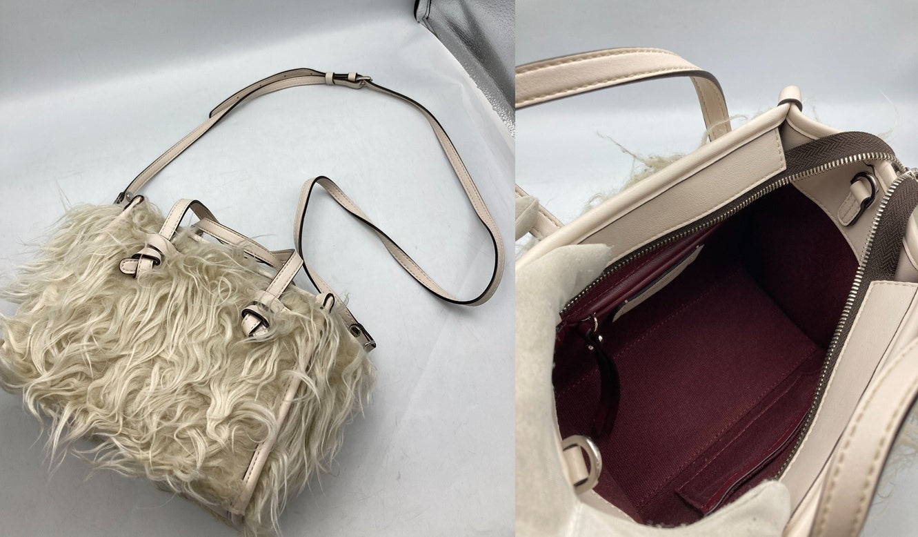 GIANNI CHIARINI ジャンニキアリーニ ミス マルチェッラ エコファー 2WAY ショルダーバッグ 中古 D4