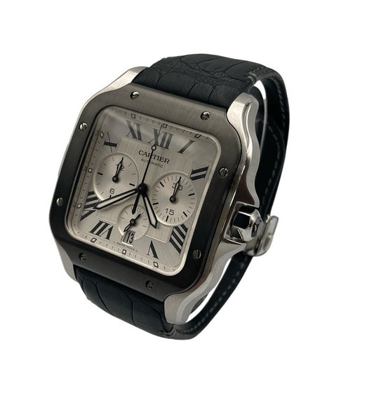 Cartier サントス ドゥ カルティエ クロノグラフ XL WSSA0017 自動巻 腕時計 中古 D4