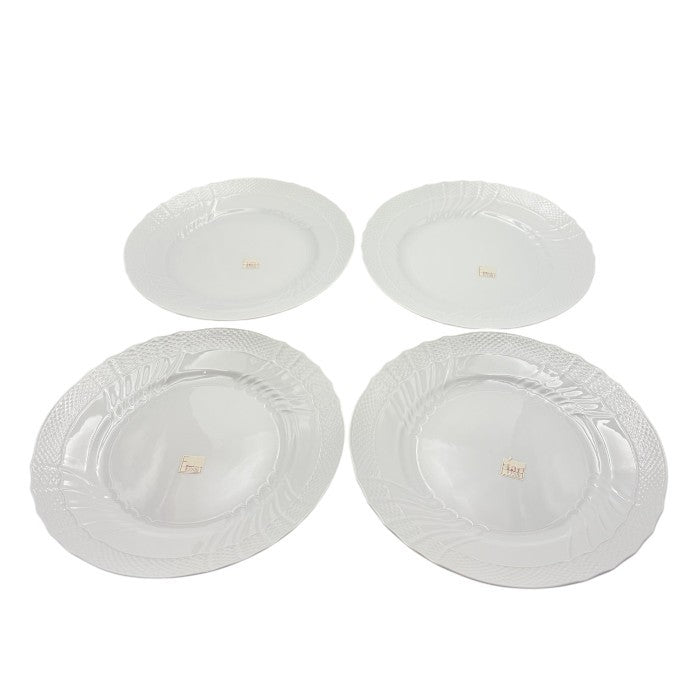 未使用品 Richard Ginori リチャードジノリ ベッキオホワイト 24cm 4枚セット 洋食器 大皿 ブランド おしゃれ 中古 W４