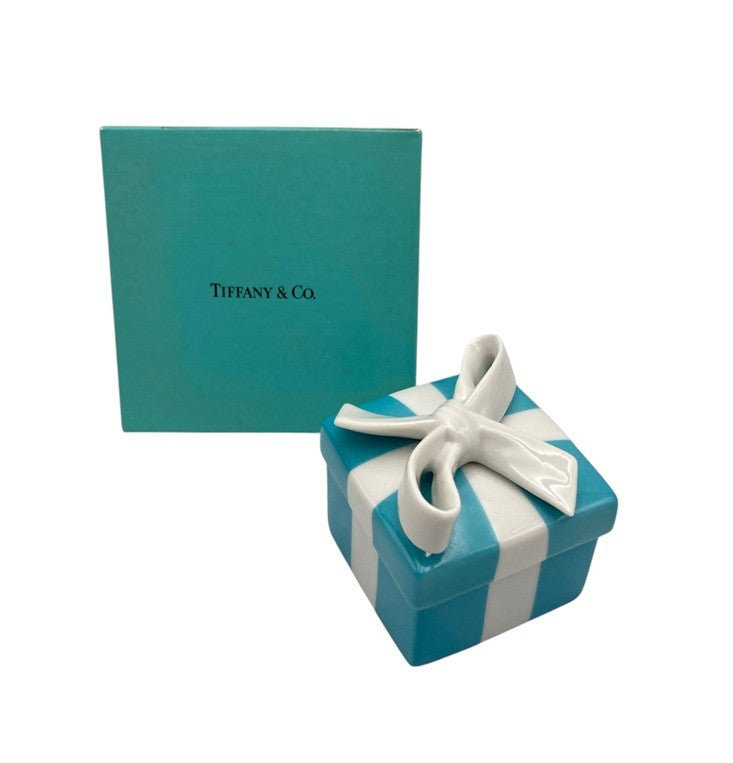 TIFFANY＆Co. ティファニー ミニブルーボウBOX 小物入れ 中古 D4