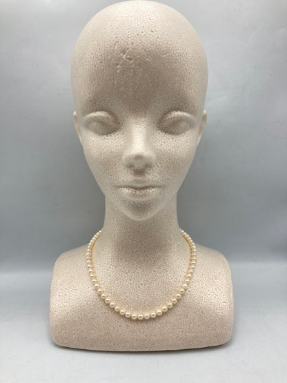 5.5～6.0mm パール ネックレス シルバー 中古 D4