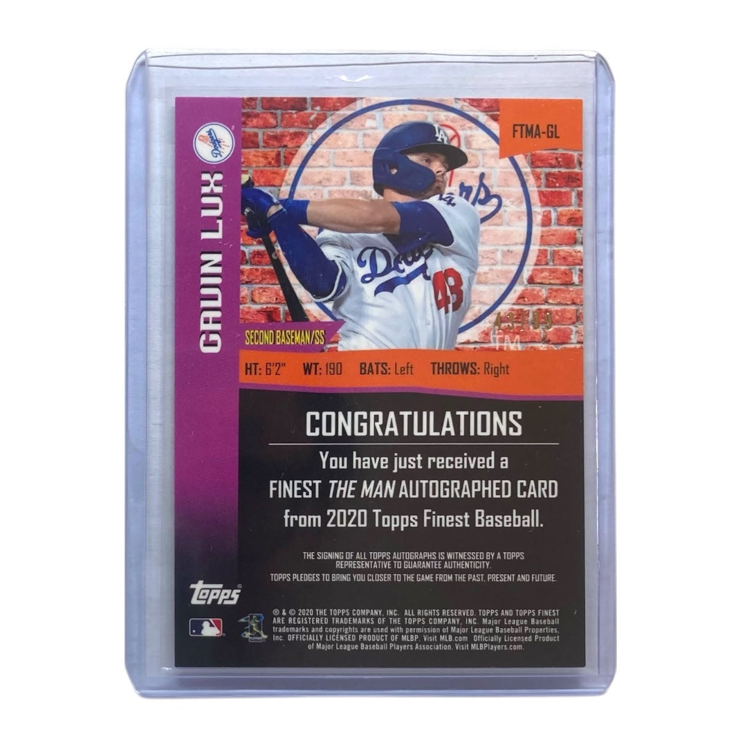 TOPPS MLBカード FINEST GAVIN LUX LOS ANGELES DODGERS #FTMA-GL 中古 IT2