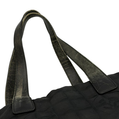 CHANEL シャネル ニュートラベルライン MM トートバッグ ナイロン レザー ブラック バッグ ブランド 鞄 A4 レディース 中古 W1