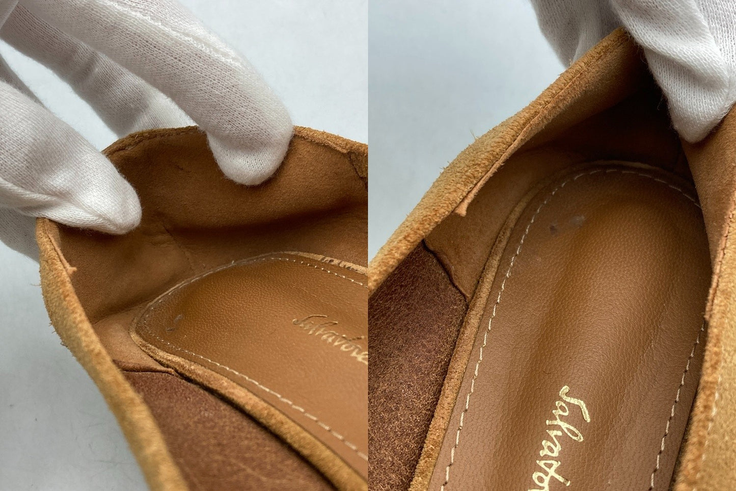 Salvatore Ferragamo サルヴァトーレフェラガモ スウェード エスパドリーユ ウェッジヒール パンプス サイズ5 レディース 中古 D4
