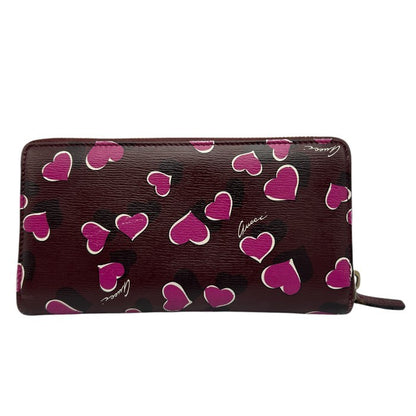 GUCCI グッチ 財布 309705 AV61G 5009 BETTY ハートプリントレザー 長財布 ラウンドファスナー レディース ハート ブランド かわいい 中古 W４