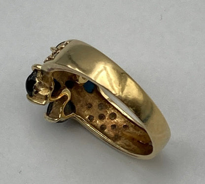 K18 サファイア1.50ct ダイヤ0.23ct クローバー リング 11号 中古 D4