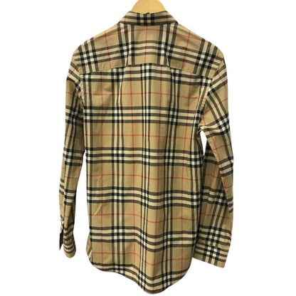 BURBERRY バーバリー チェック コットン ボタンシャツ トップス メンズ カジュアル ブラウン S/180サイズ 中古 KW1