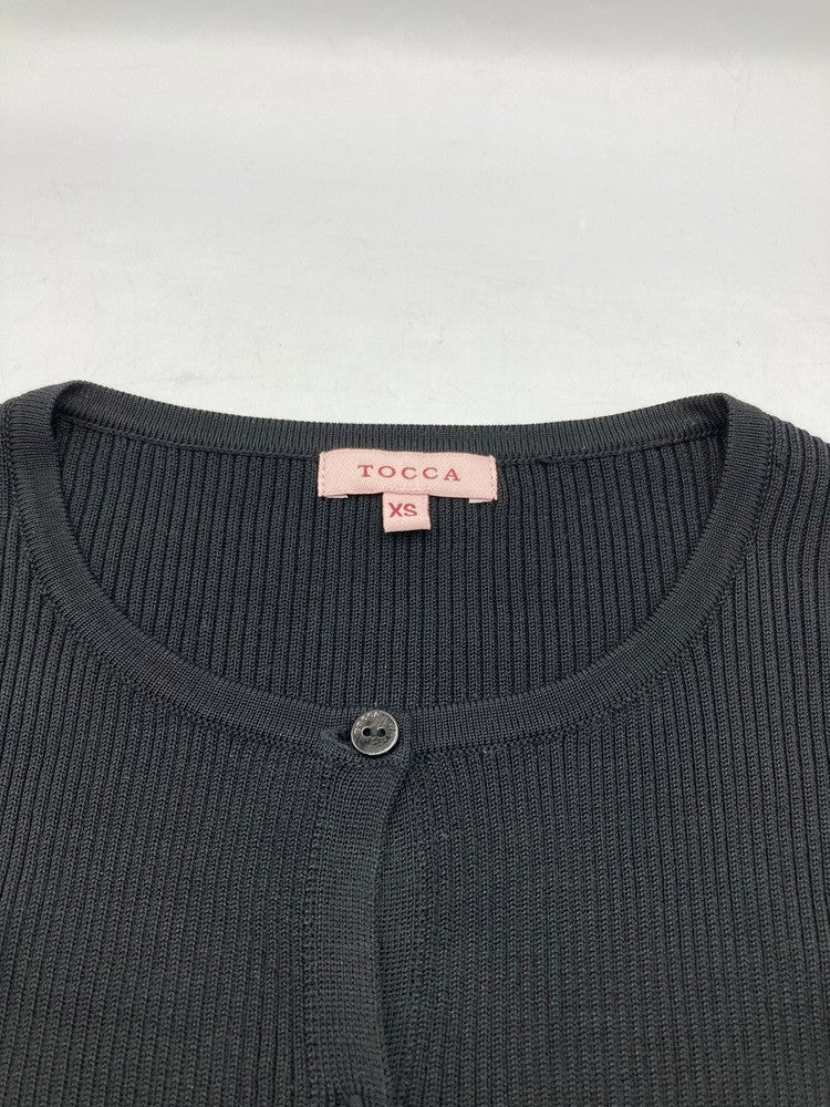 TOCCA トッカ シルク100％ カーディガン 袖リボン ブラック サイズXS 中古 D4