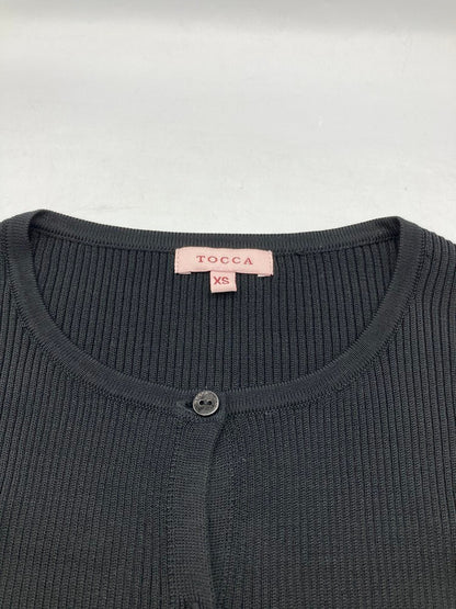 TOCCA トッカ シルク100％ カーディガン 袖リボン ブラック サイズXS 中古 D4