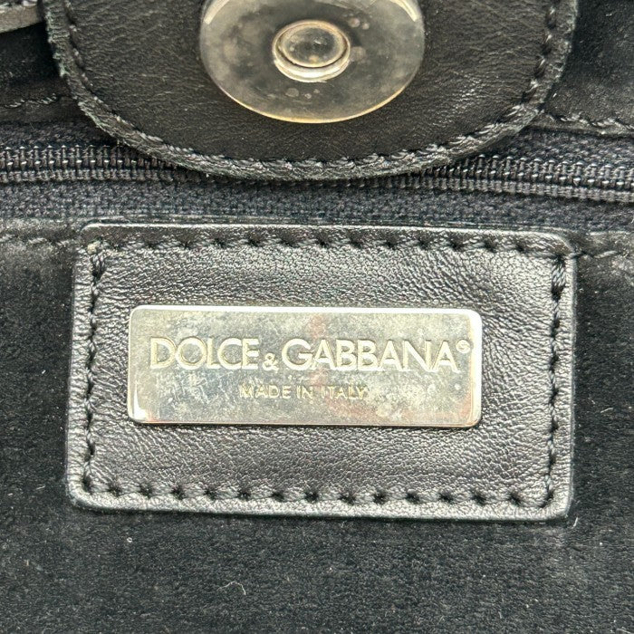 DOLCE＆GABBANA ドルチェ＆ガッバーナ メッシュ ショルダー バッグ 鞄 肩掛け レザー メンズ レディース 中古 W４