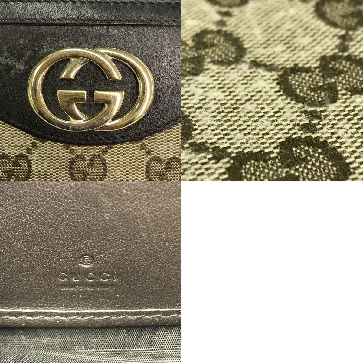 GUCCI グッチ GGキャンバス 長財布 ユニセックス ラウンドファスナー インターロッキングG ロングウォレット ブラウン/ブラック 308012 中古 T1
