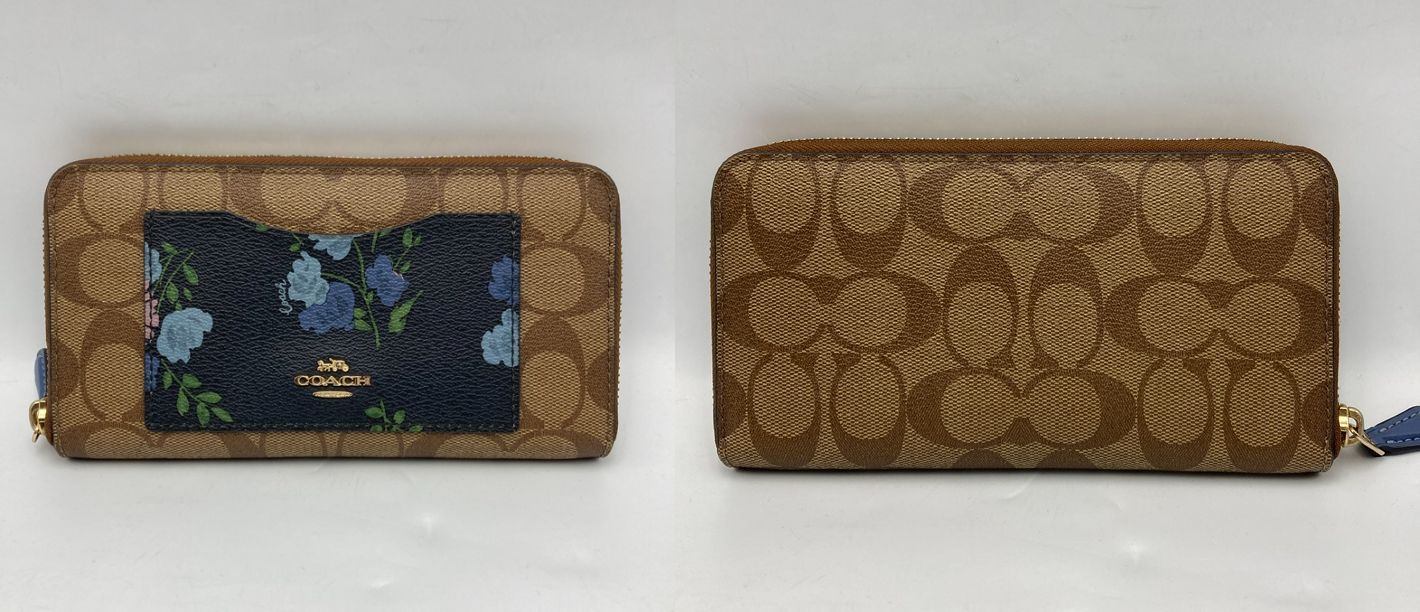 COACH コーチ シグネチャー 花柄ポケット ラウンドファスナー長財布 F73011 中古 4