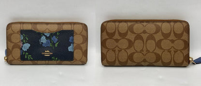 COACH コーチ シグネチャー 花柄ポケット ラウンドファスナー長財布 F73011 中古 4