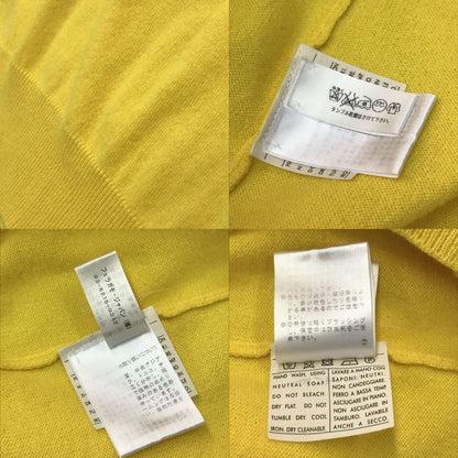 Salvatore Ferragamo フェラガモ ニットトップス メンズ カシミヤ100% 長袖 セーター Vネック イエロー XLサイズ 中古 T1
