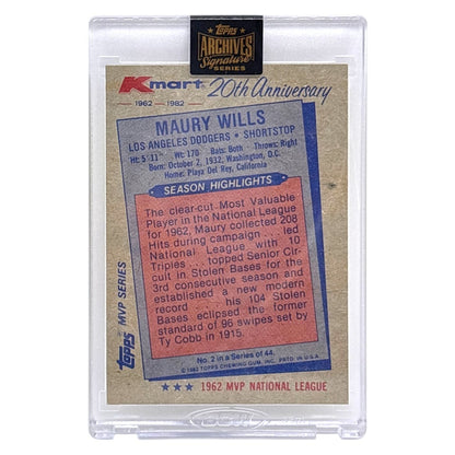 未開封品 TOPPS MLBカード MVP SERIES K-MART 20TH ANNIVERSARY MAURY WILLS LOS ANGELES DODGERS /99 #2 中古 IT1
