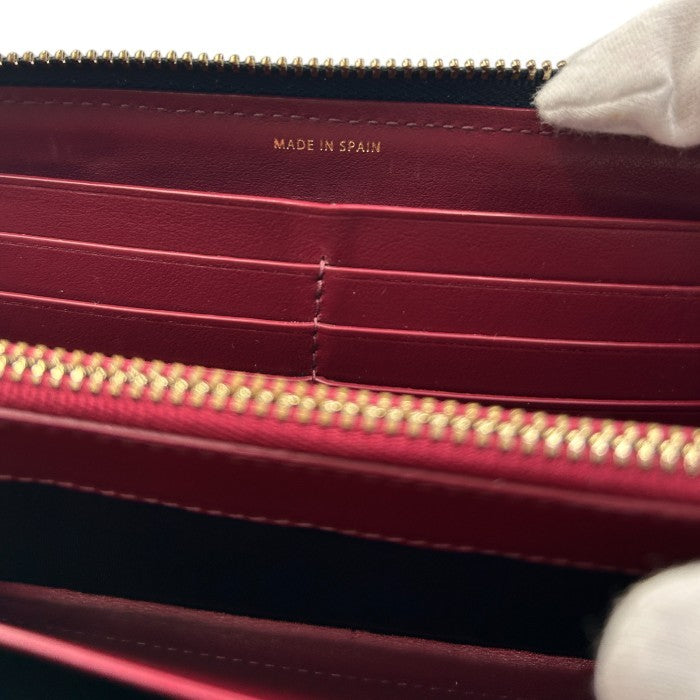 Paul Smith ポールスミス No.9 長財布 メンズ エンボス レザー L字ファスナー ネイビー/レッド/グリーン 本革 カード入れ 小銭入れ 札入れ 中古 W1