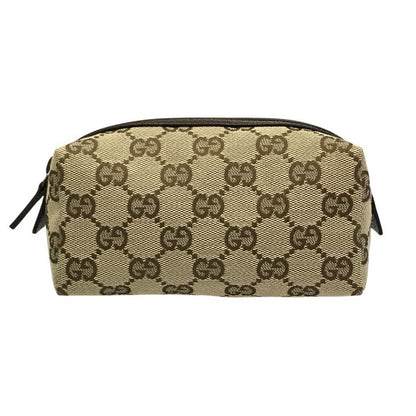 GUCCI グッチ GGキャンバス コスメポーチ レディース 化粧ポーチ 小物入れ ブラウン 29596 中古 T1