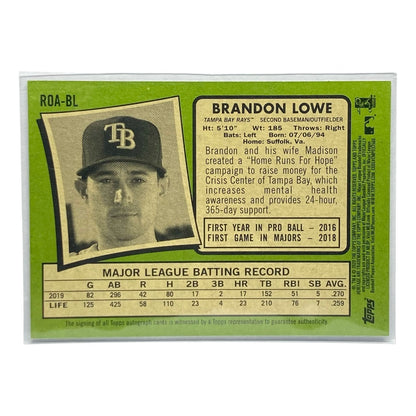 TOPPS MLBカード HERITAGE BRANDON LOWE RAYS #ROA-BL 中古 IT2
