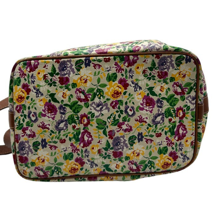 KENZO 花柄 巾着 ショルダーバッグ オフホワイト ケンゾー フラワー 鞄 肩掛け レディース かわいい 中古 W４