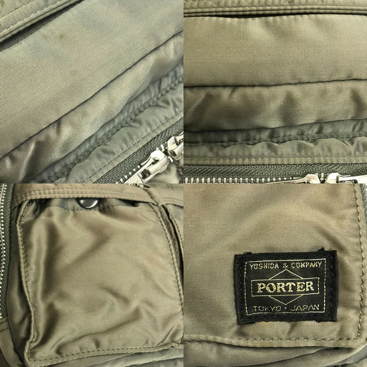 PORER ポーター タンカーカメラバッグ ナイロン TANKER 着脱可能仕切り セージグリーン 622-76121 中古 T1