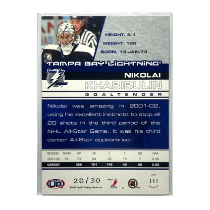 PACIFIC NHLカード HEADS UP NIKOLAI KHABIBULIN LIGHTNING 28/30 #111 中古 IT2