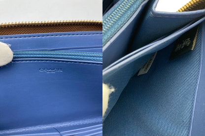 COACH コーチ シグネチャー 花柄ポケット ラウンドファスナー長財布 F73011 中古 4