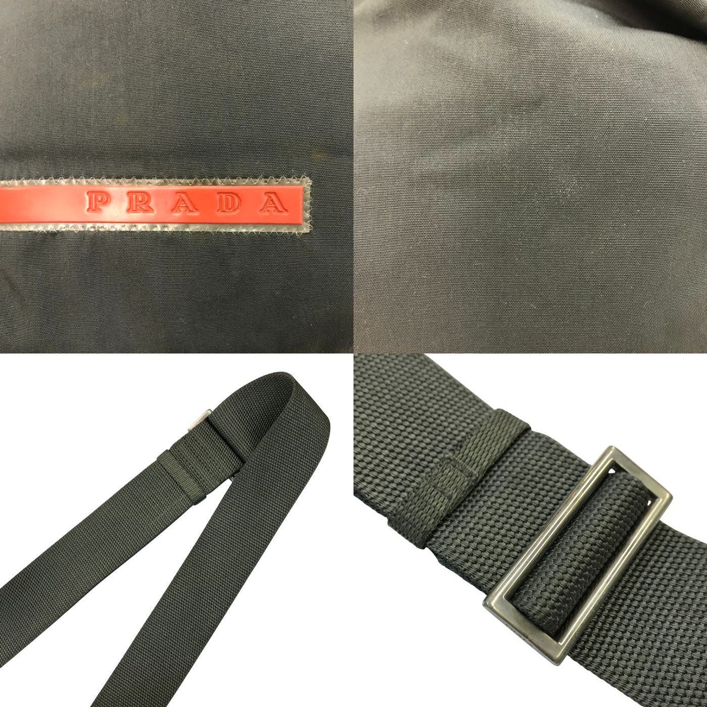 PRADA プラダ スポーツ ショルダーバッグ ユニセックス ナイロン 斜め掛け 大容量 グレー 4VA120 中古 T1
