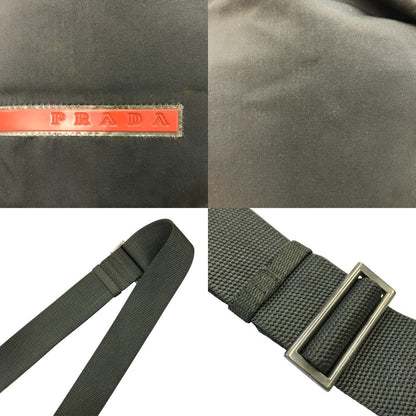 PRADA プラダ スポーツ ショルダーバッグ ユニセックス ナイロン 斜め掛け 大容量 グレー 4VA120 中古 T1