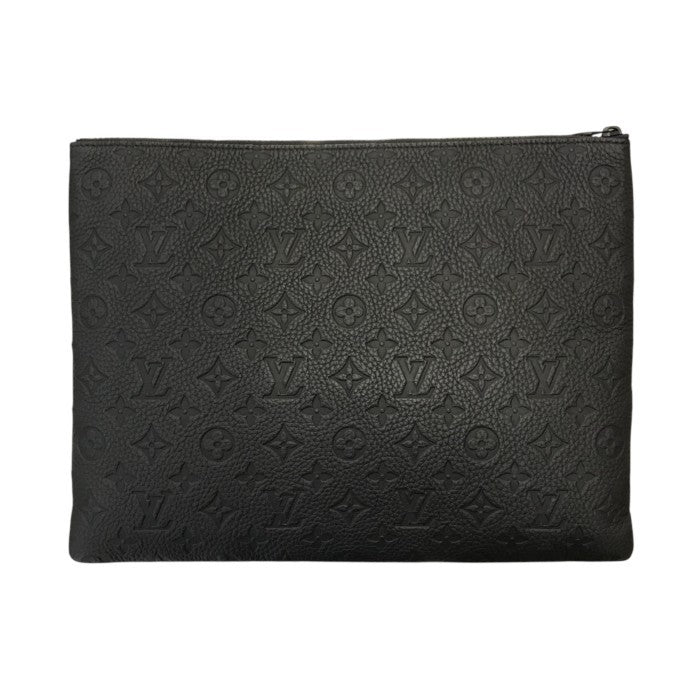 LOUIS VUITTON ルイヴィトン トリヨン・モノグラム クラッチバッグ ユニセックス セカンドバッグ チェーン エンボス ブラック/オレンジ M67461 中古 T1