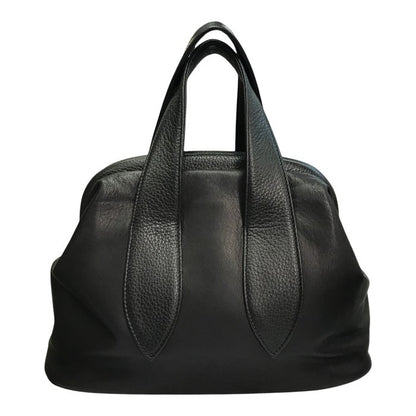 POMTATA ポンタタ FL TOTE M ハンドバッグ レディース レザー トートバッグ がま口 ブラック P2545 中古 T1
