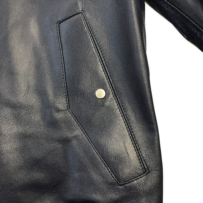 PauI Smith ポールスミス ジャケット メンズ レザー 山羊 ジップアップ ブルゾン ネイビー Sサイズ PP-MN-41502 中古 T1