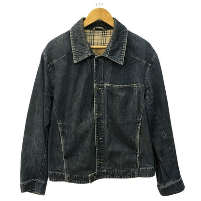 BURBERRY バーバリー デニムジャケット メンズ コットン 裏地チェック柄 Gジャン インディゴ Lサイズ 中古 T1