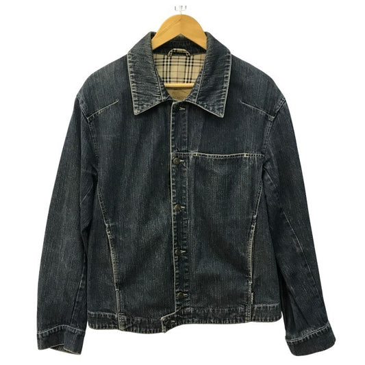 BURBERRY バーバリー デニムジャケット メンズ コットン 裏地チェック柄 Gジャン インディゴ Lサイズ 中古 T1