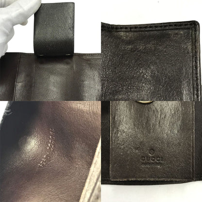 GUCCI グッチ グッチシマ 6連キーケース ユニセックス レザー エンボス 金エンブレム ラウンドプレート ブラウン 190357 0959 中古 T1