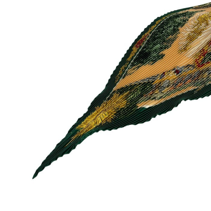 HERMES エルメス プリーツ スカーフ グリーン レディース ブランド おしゃれ 服飾 中古 W４