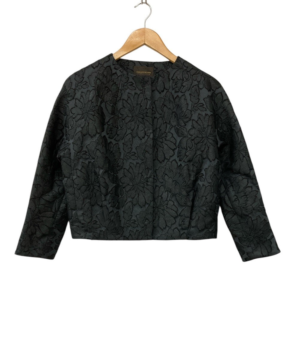 TOMORROWLAND トゥモローランド コレクション ノーカラー ジャケット サイズ36 フラワー 中古 D4