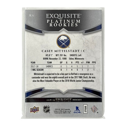 UPPER DECK NHLカード EXQUISITE COLLECTION CASEY MITTELSTADT SABRES /299 #R5 中古 IT1