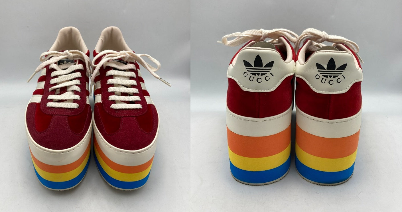 GUCCI×adidas グッチ×アディダス GAZELLE ガゼル 厚底 スニーカー 707871 サイズ23.5cm レディース 中古 D4