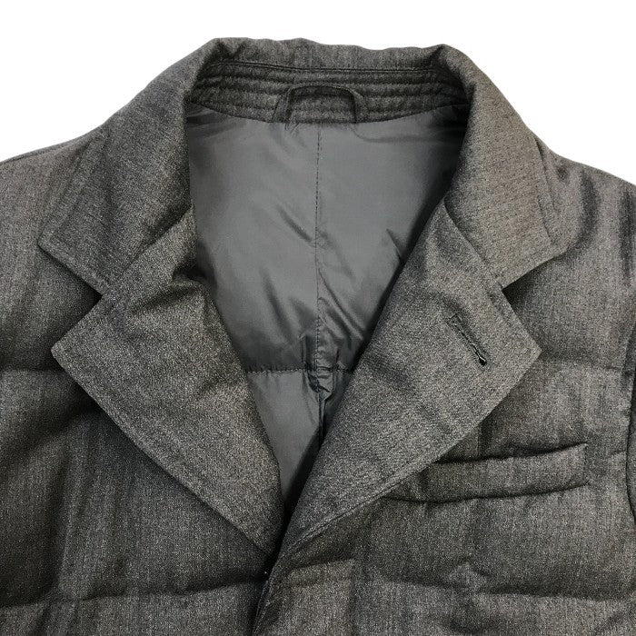 EMPORIO ARMANI JEANS エンポリオアルマーニ ジーンズ ダウンコート メンズ ハーフ ロング シンプル 無地 グレー Sサイズ L15GK 中古 T1