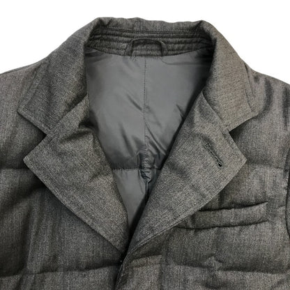 EMPORIO ARMANI JEANS エンポリオアルマーニ ジーンズ ダウンコート メンズ ハーフ ロング シンプル 無地 グレー Sサイズ L15GK 中古 T1