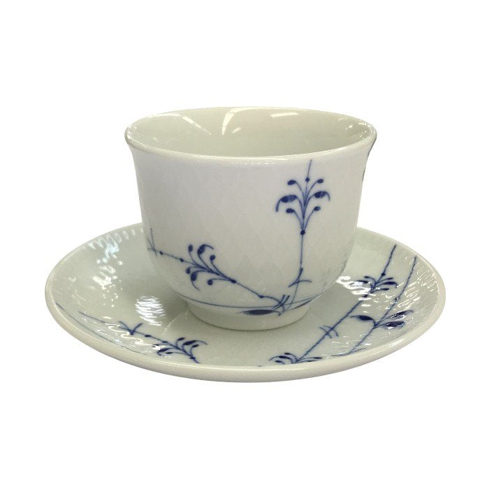 Royal Copenhagen ロイヤルコペンハーゲン ブルーパルメッテ ペアティーセット 125ml カップ&ソーサー 小ぶり ハンドルなし 小皿使用可 食洗器可 中古 T1