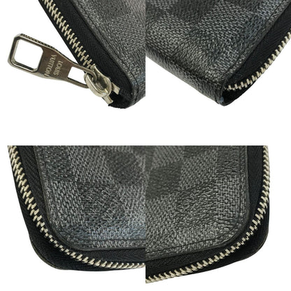 LOUIS VUITTON ルイヴィトン ダミエ グラフィット ジッピーウォレット・ヴェルティカル 長財布 メンズ ラウンドファスナー ジップ グレー N63095 中古 T1
