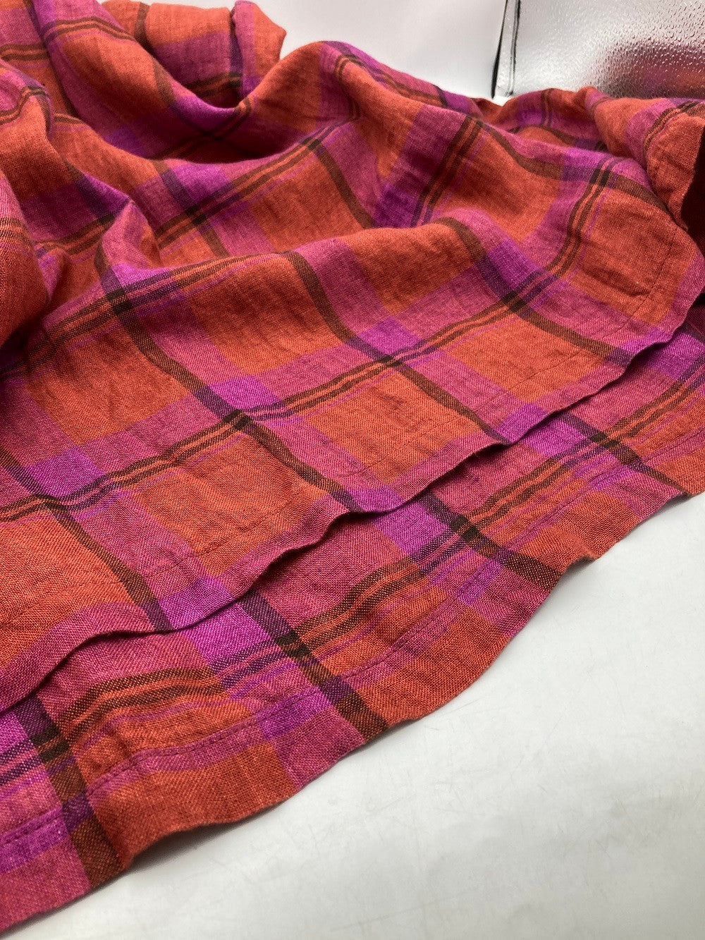 nofl ノフル チェック柄 リネン スカート サイズM～L 中古 D4