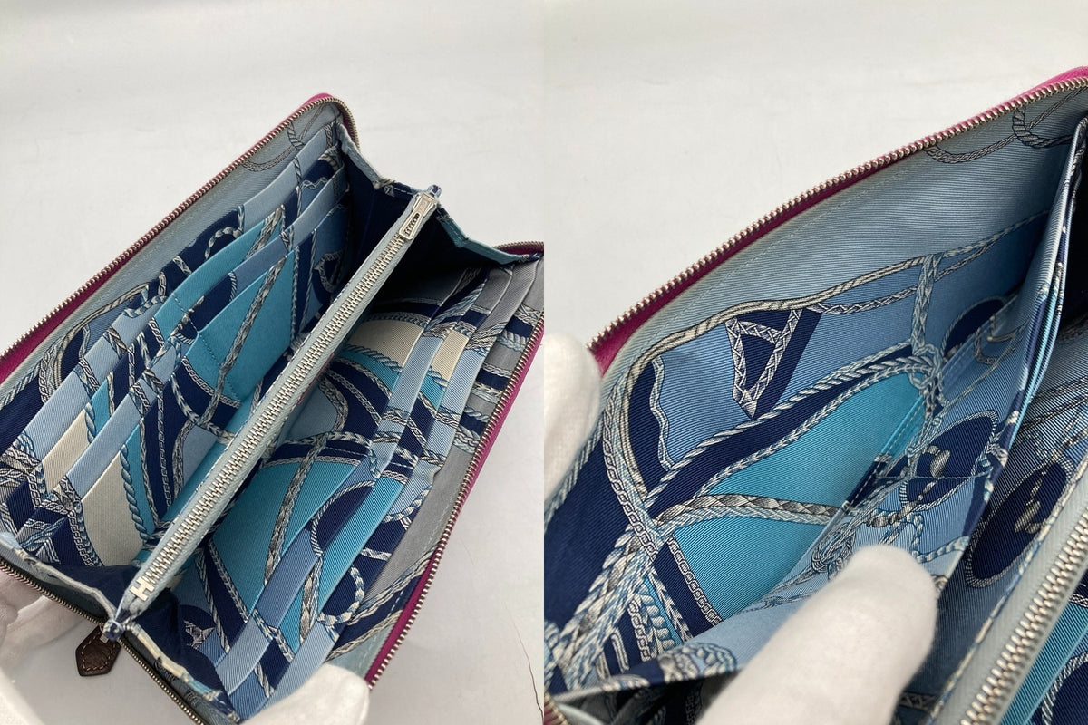 HERMES エルメス アザップ シルクイン ロング ラウンドファスナー長財布 ヴォ―エプソン 中古 D4