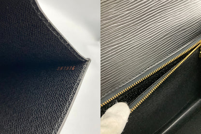 LOUIS VUITTON ルイヴィトン エピ モンソー セカンドバッグ 2way ショルダー ノワール/ブラック M52122 中古 D4