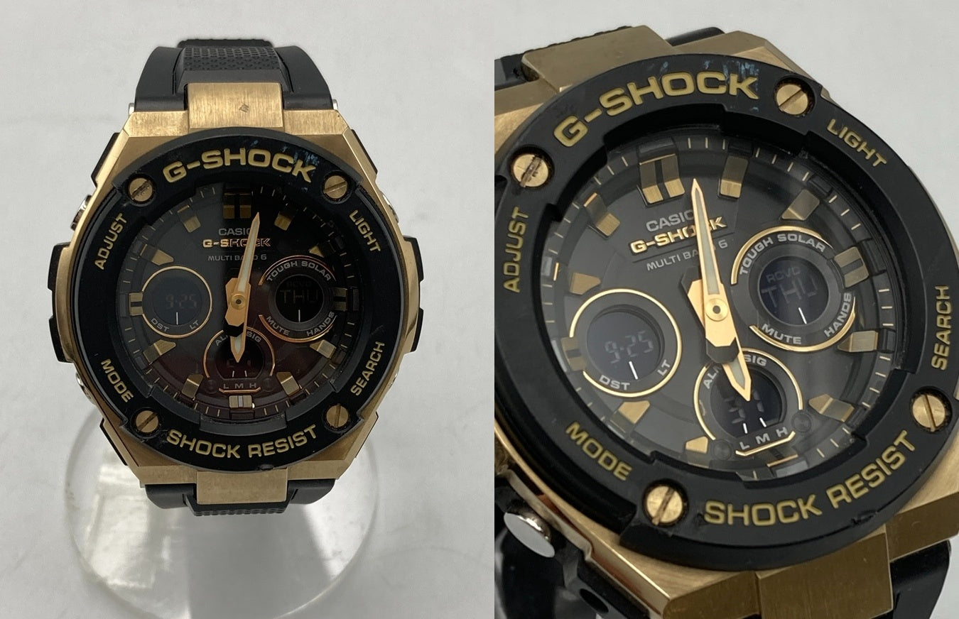 [カシオ] 腕時計 ジーショック G-STEEL 電波ソーラー GST-W300G-1A9JF メンズ ブラック 中古 D4