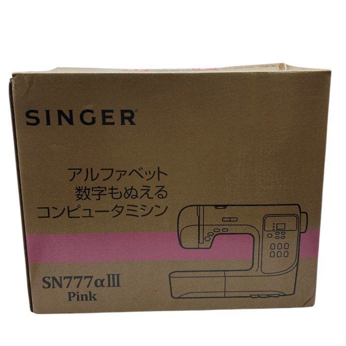 未使用品 SINGER シンガー コンピューターミシン SN777αlll ピンク ミシン 家庭用 アルファベット 数字 中古 Ｗ４